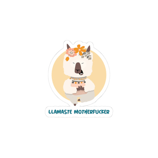 Llamaste Motherfucker Kiss-Cut Sticker — Cute Llama Yoga Design for Laptops & Water Bottles