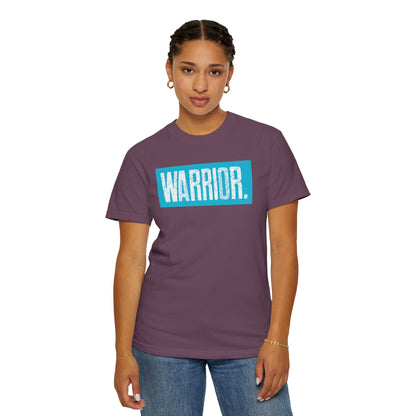Warrior Graphic T-Shirt — Bold Blue Box Logo Tee