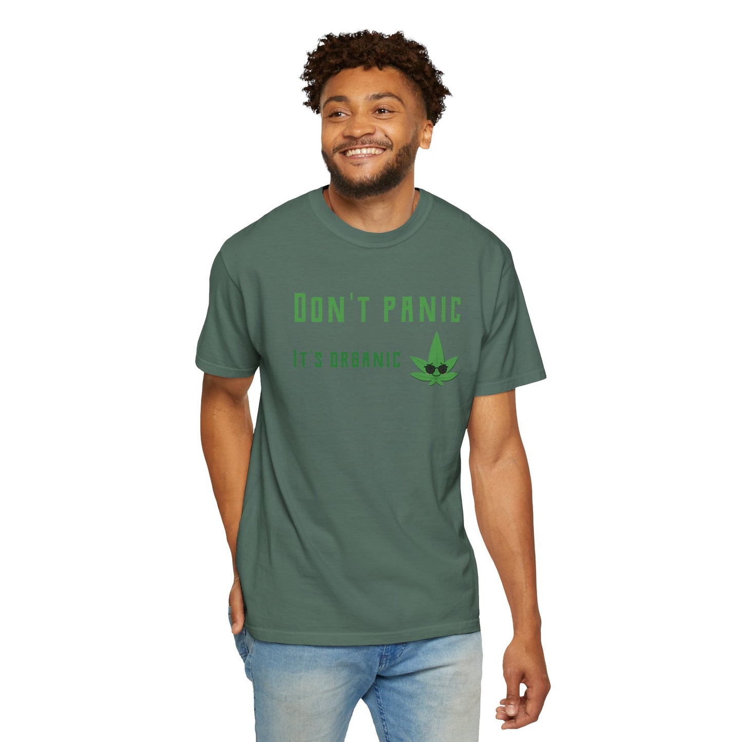 Don't Panic It's Organic T-Shirt — Funny Cannabis Leaf Tee