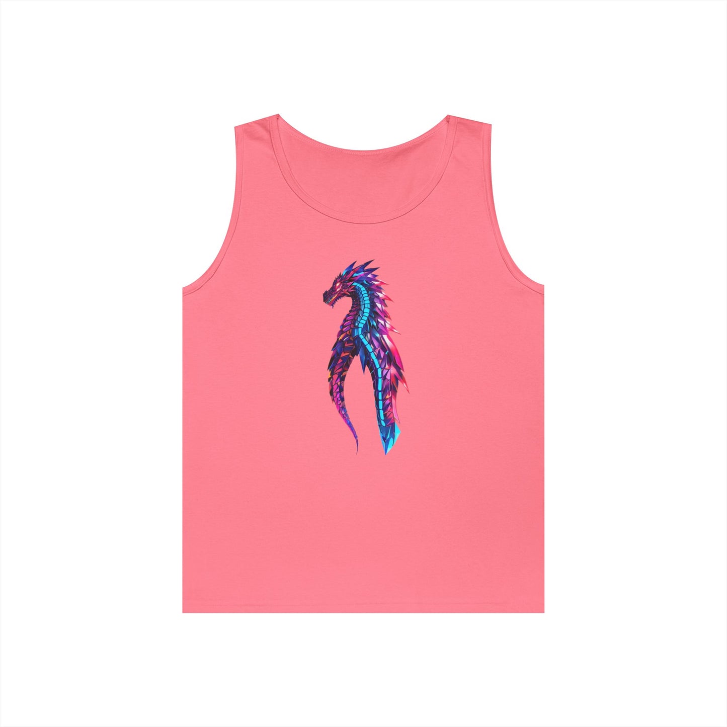 Dragon Art Unisex Heavy Cotton Tank Top, Casual Wear, Summer Fashion, Festival Outfit, Gift for Dragon Lovers