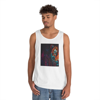 Fierce Tiger Graphic Tank Top - Unisex Summer Wear, Workout Top, Festival Outfit, Streetwear, Animal Lover Gift