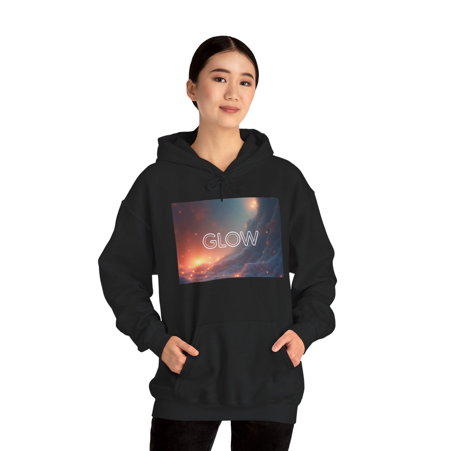 Glow Space Hoodie — Cosmic Typography Pullover