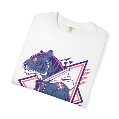 Neon Tiger Graphic T-Shirt, Vintage Style Tee, Animal Lover Gift, Streetwear Top, Unisex Casual Wear