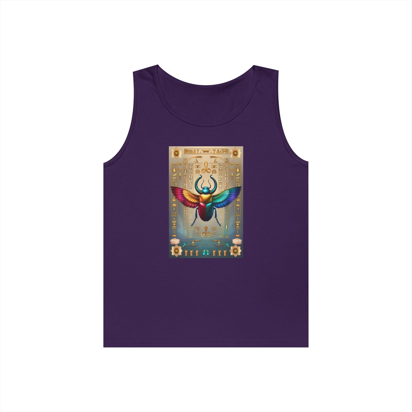 Vibrant Scarab Tank Top for Creatives, Unisex Fashion, Graphic Tees, Summer Wardrobe Essential, Unique Gift Idea