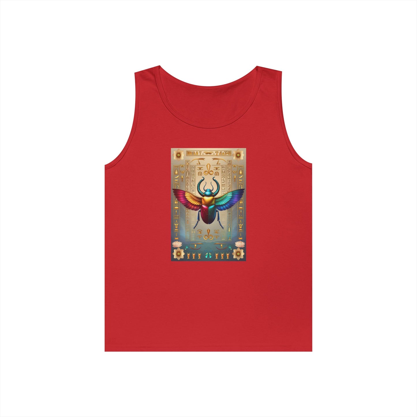Vibrant Scarab Tank Top for Creatives, Unisex Fashion, Graphic Tees, Summer Wardrobe Essential, Unique Gift Idea