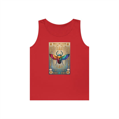 Vibrant Scarab Tank Top for Creatives, Unisex Fashion, Graphic Tees, Summer Wardrobe Essential, Unique Gift Idea