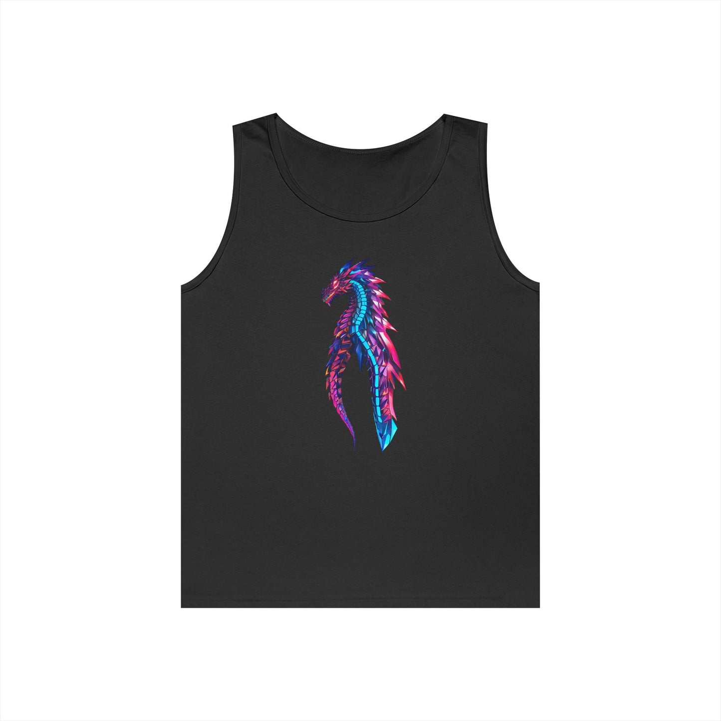 Dragon Art Unisex Heavy Cotton Tank Top, Casual Wear, Summer Fashion, Festival Outfit, Gift for Dragon Lovers