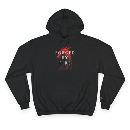 Fordged By Fire Champion Hoodie — Black Motivational Streetwear