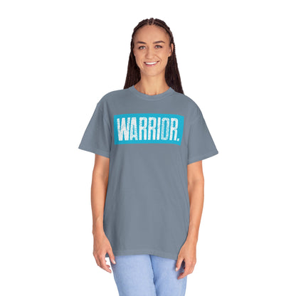 Warrior Graphic T-Shirt — Bold Blue Box Logo Tee