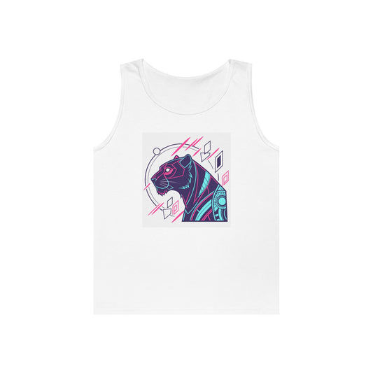Colorful Panther Graphic Tank Top, Summer Fashion, Unisex Lightweight Tee, Festival Wear, Gift for Animal Lovers