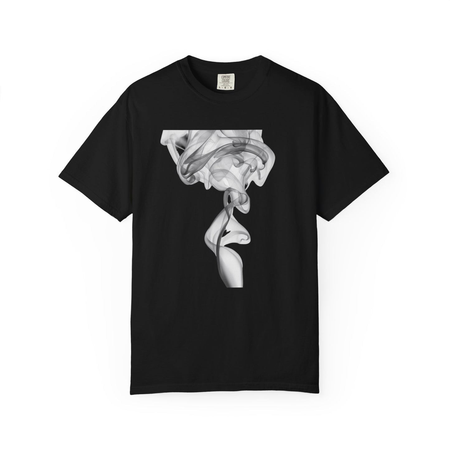 Smoke Art T-Shirt — Minimal Monochrome Smoke Print Tee
