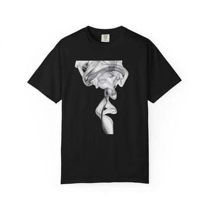 Smoke Art T-Shirt — Minimal Monochrome Smoke Print Tee