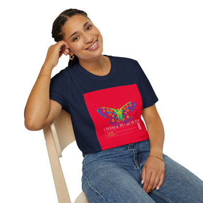 Butterfly Growth T-Shirt — Colorful 'Change Is Growth' Inspirational Tee