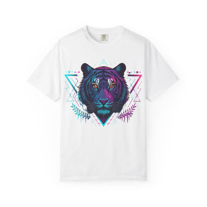 Vibrant Tiger Graphic Tee, Unisex Nature Lover Shirt, Festival Wear, Plus-Size Apparel, Eco-Friendly Gift