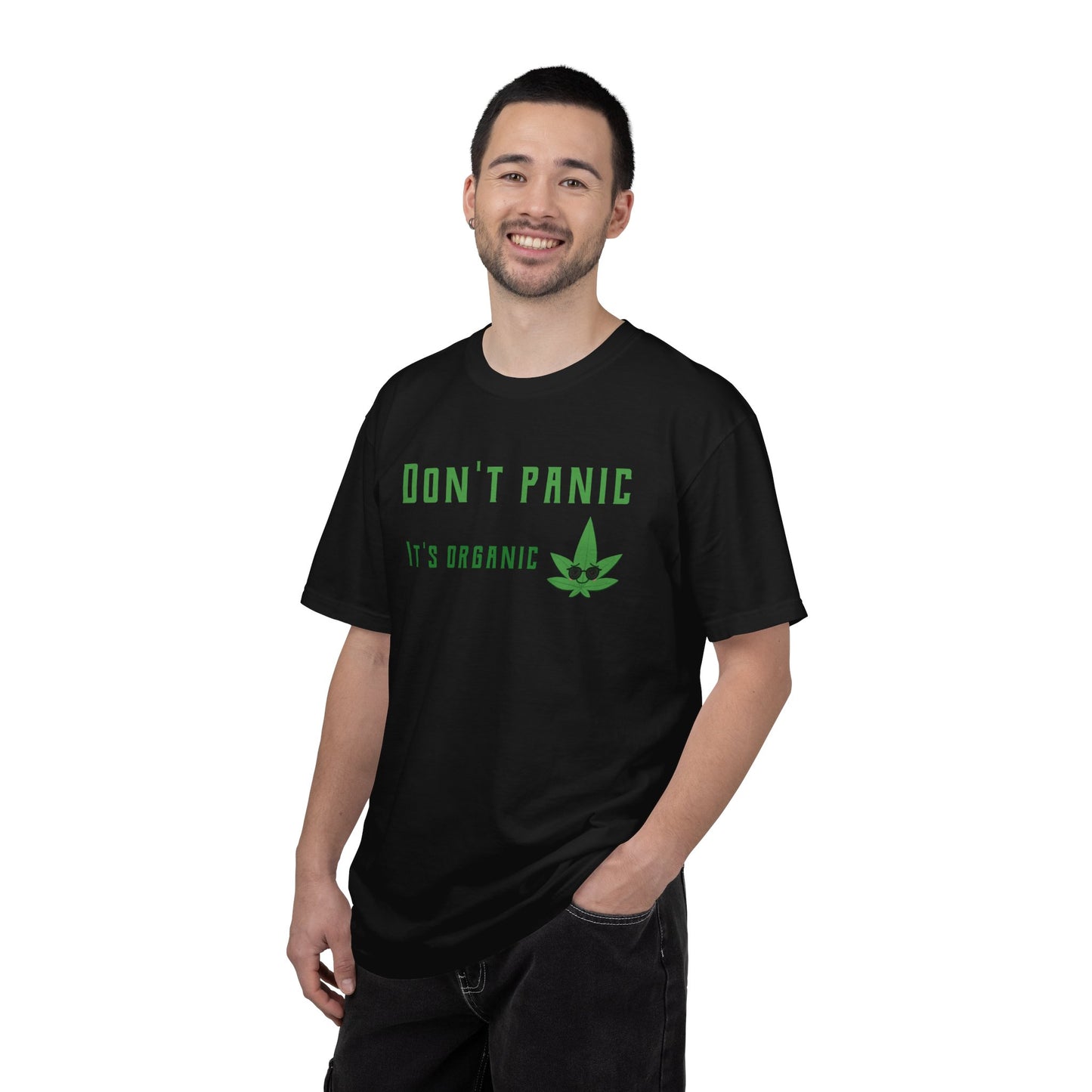 Don't Panic It's Organic T-Shirt — Funny Cannabis Leaf Tee