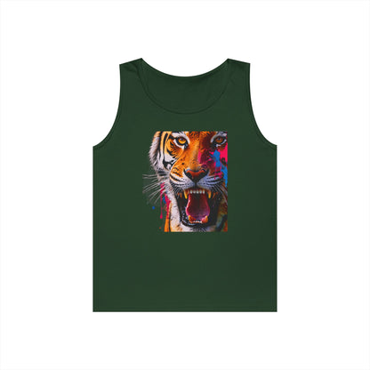 Bold Tiger Graphic Unisex Tank Top, Summer Attire, Animal Lover Gift, Fitness Shirt, Inspirational Apparel, Birthday Present