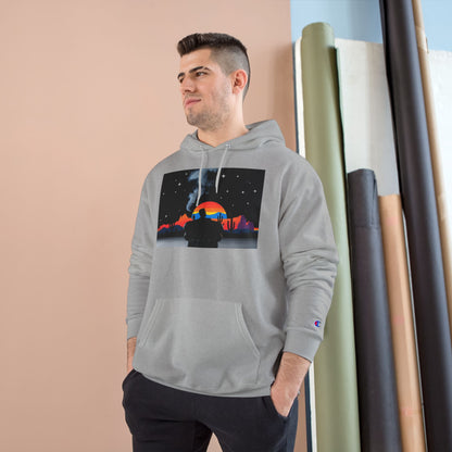 Retro Sunset Champion Hoodie, Cozy Pullover for Adventure Lovers, Gift for Fall, Unisex Hoodie, Vintage Vibe, Road Trip Essential