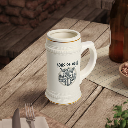 Viking Rune Beer Stein Mug — Nordic Shield Design