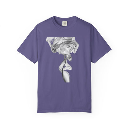 Smoke Art T-Shirt — Minimal Monochrome Smoke Print Tee