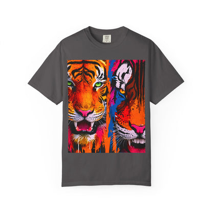 Vibrant Tiger Graphic Tee, Unisex T-shirt, Trendy Casual Wear, Wildlife Lover Gift, Summer Style, Festival Apparel