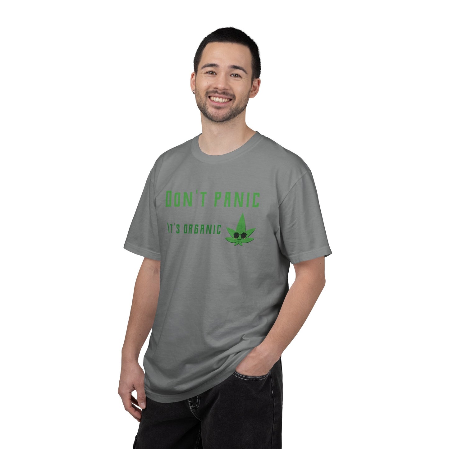 Don't Panic It's Organic T-Shirt — Funny Cannabis Leaf Tee