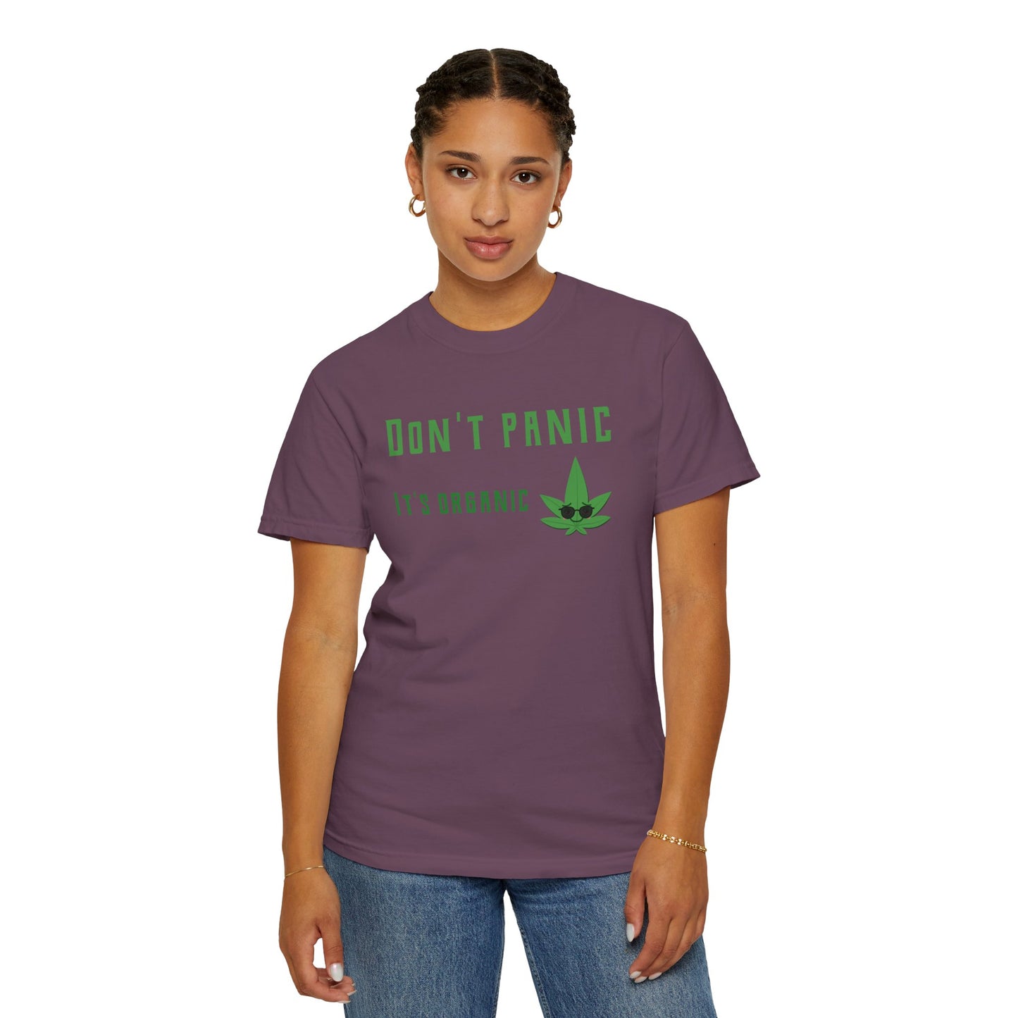 Don't Panic It's Organic T-Shirt — Funny Cannabis Leaf Tee