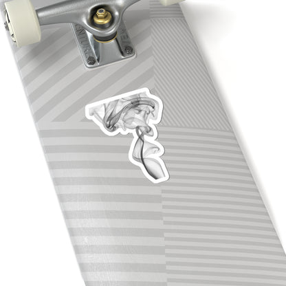 Smoke Swirl Kiss-Cut Sticker — Semi-Transparent Abstract Smoke Decal for Laptops, Water Bottles & Journals