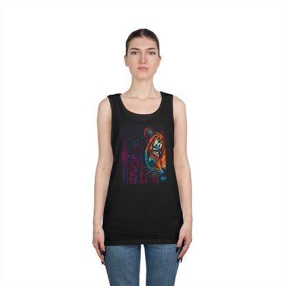Fierce Tiger Graphic Tank Top - Unisex Summer Wear, Workout Top, Festival Outfit, Streetwear, Animal Lover Gift
