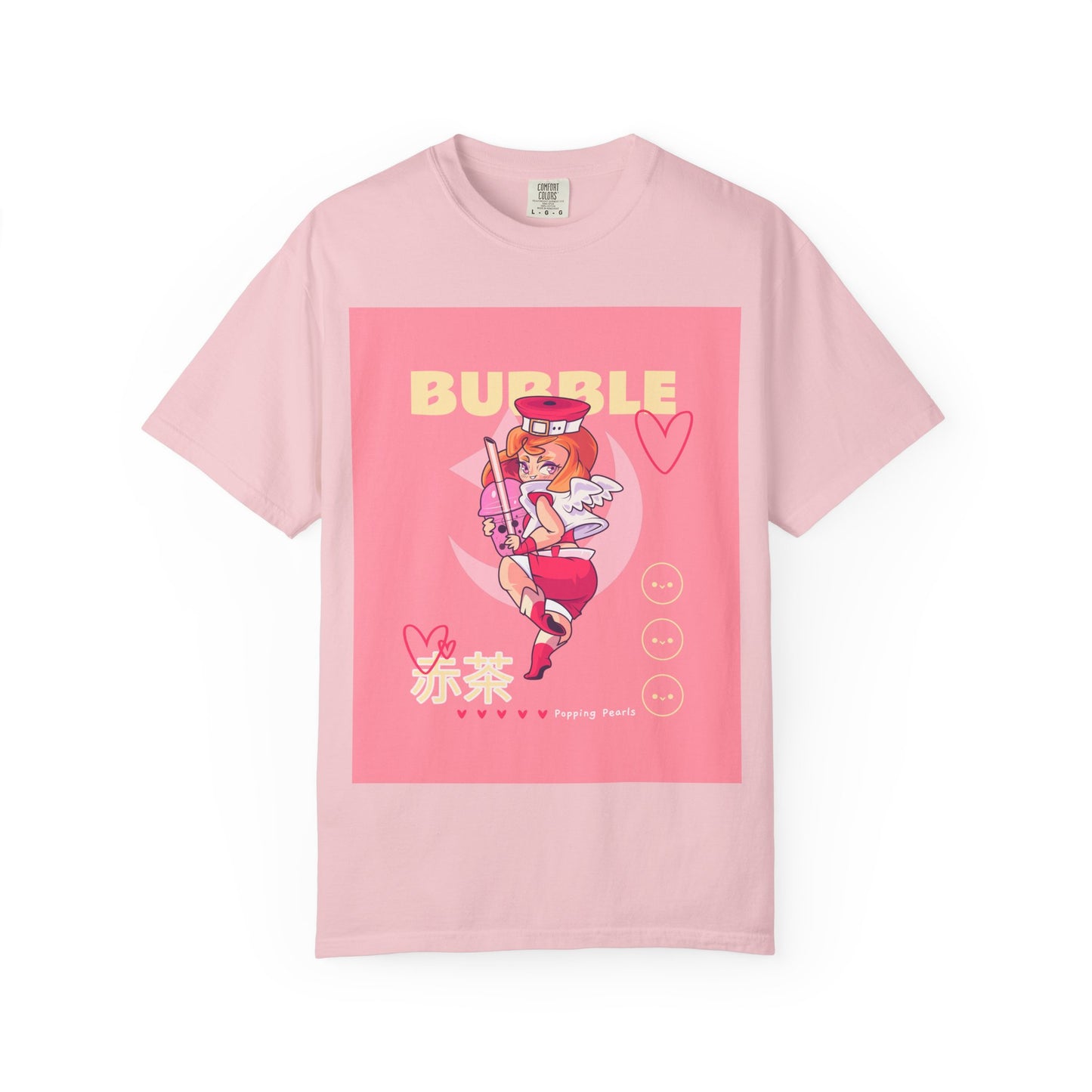 Bubble Tea Girl Anime T-Shirt — Kawaii Pink Graphic Tee