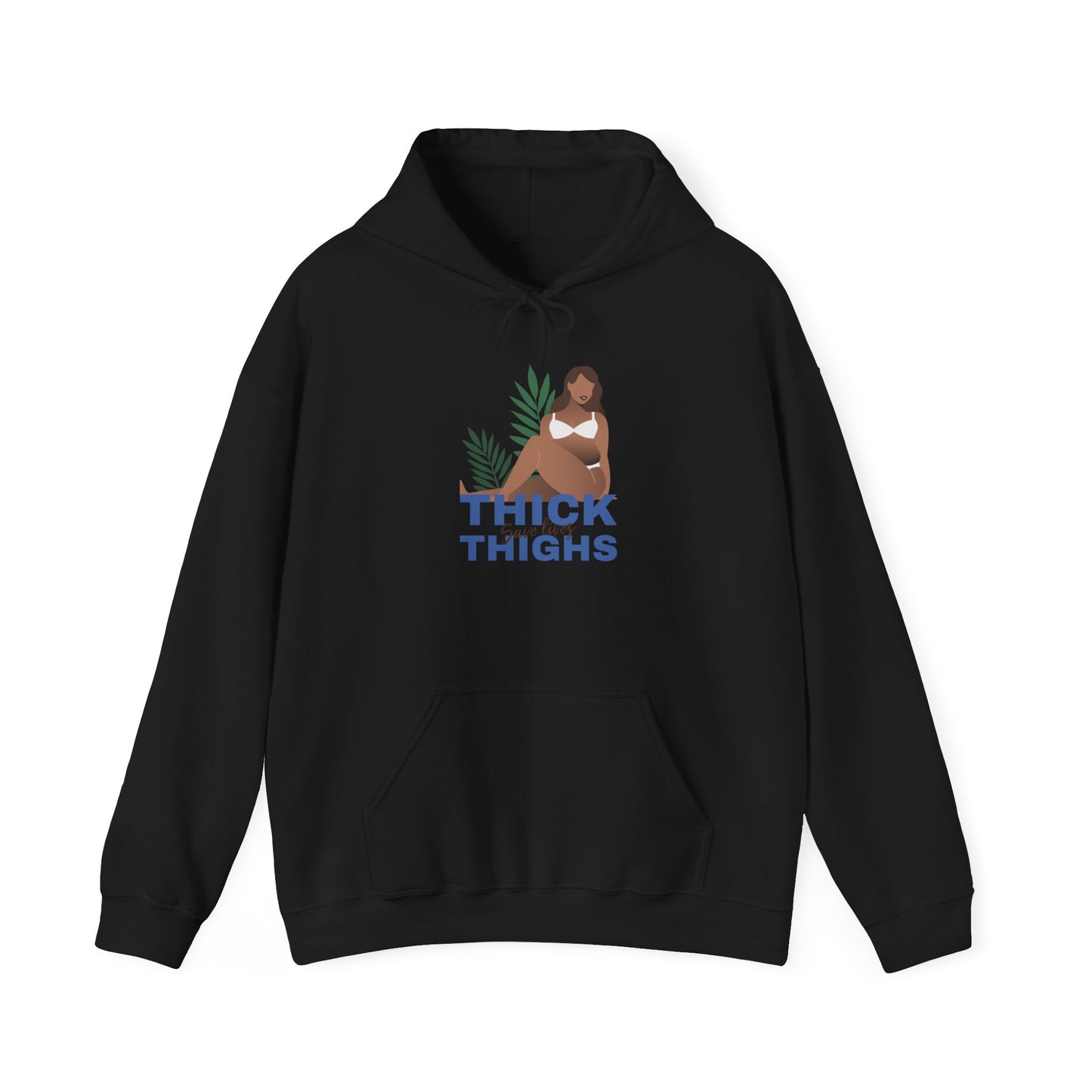 Thick Thighs Hoodie — Curvy Woman Graphic Pullover