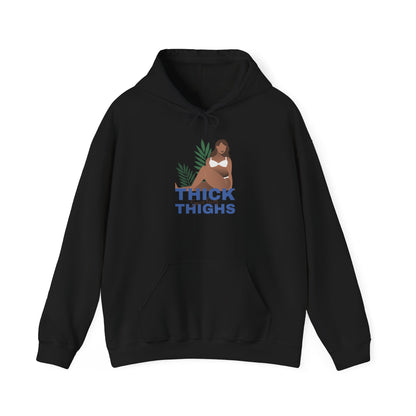 Thick Thighs Hoodie — Curvy Woman Graphic Pullover