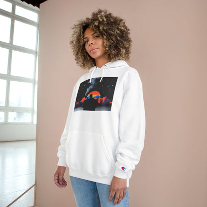 Retro Sunset Champion Hoodie, Cozy Pullover for Adventure Lovers, Gift for Fall, Unisex Hoodie, Vintage Vibe, Road Trip Essential