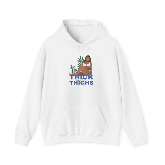 Thick Thighs Hoodie — Curvy Woman Graphic Pullover