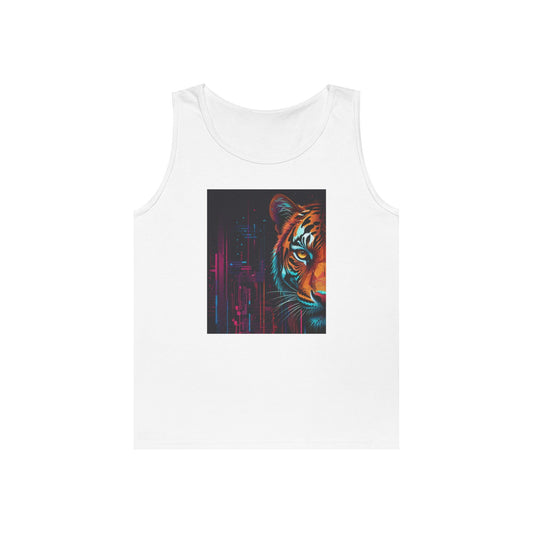 Fierce Tiger Graphic Tank Top - Unisex Summer Wear, Workout Top, Festival Outfit, Streetwear, Animal Lover Gift
