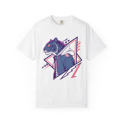 Neon Tiger Graphic T-Shirt, Vintage Style Tee, Animal Lover Gift, Streetwear Top, Unisex Casual Wear