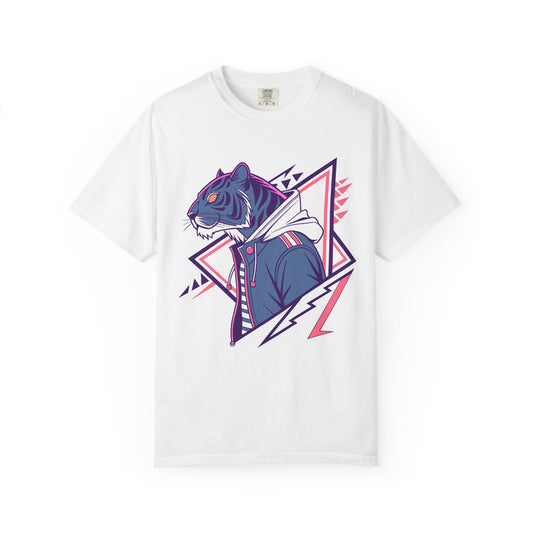Neon Tiger Graphic T-Shirt, Vintage Style Tee, Animal Lover Gift, Streetwear Top, Unisex Casual Wear