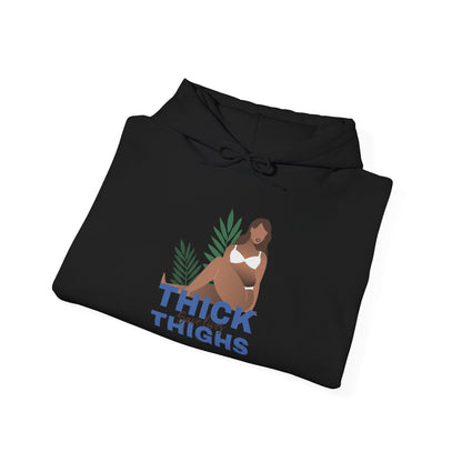 Thick Thighs Hoodie — Curvy Woman Graphic Pullover