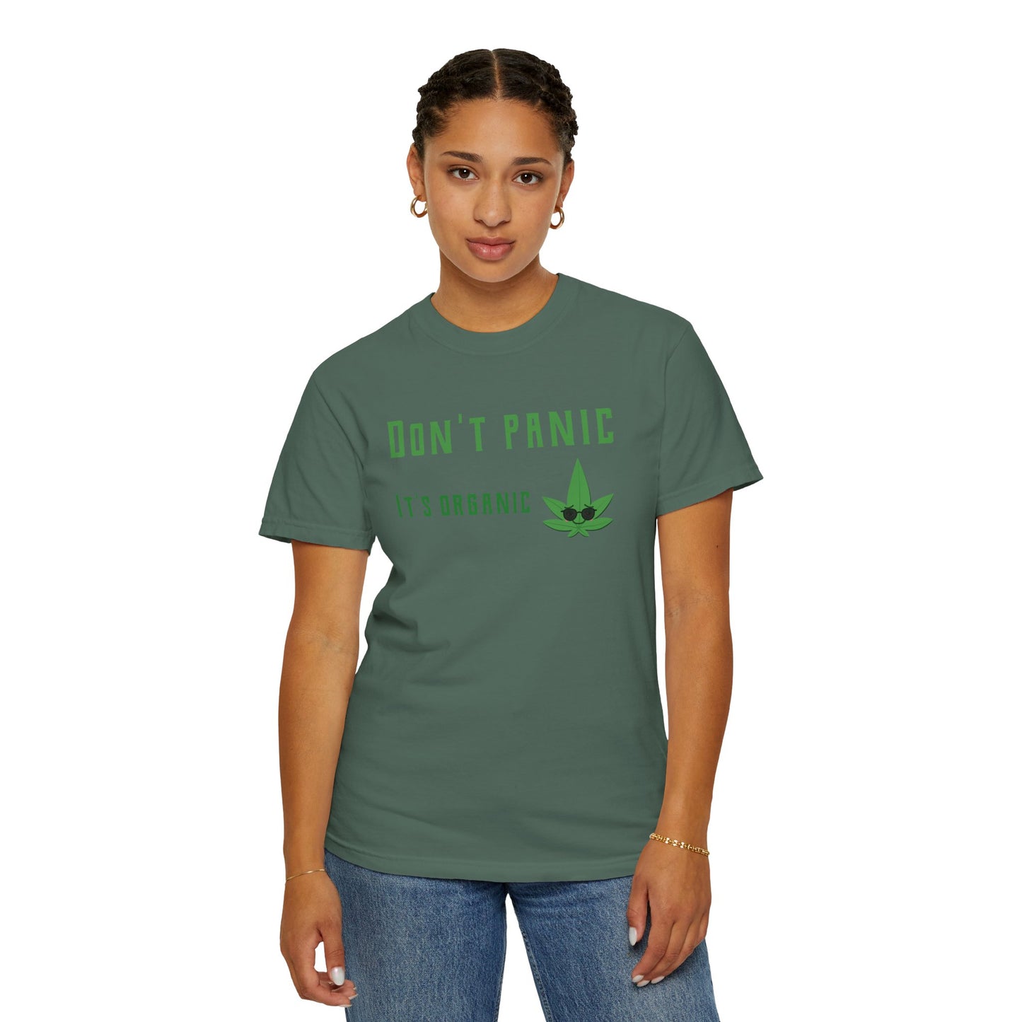 Don't Panic It's Organic T-Shirt — Funny Cannabis Leaf Tee