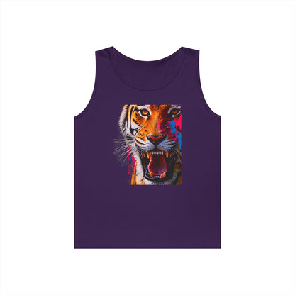 Bold Tiger Graphic Unisex Tank Top, Summer Attire, Animal Lover Gift, Fitness Shirt, Inspirational Apparel, Birthday Present