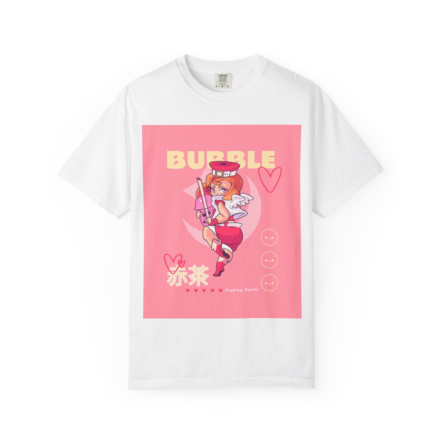 Bubble Tea Girl Anime T-Shirt — Kawaii Pink Graphic Tee