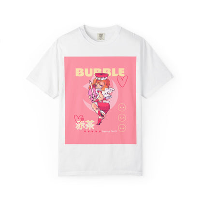 Bubble Tea Girl Anime T-Shirt — Kawaii Pink Graphic Tee