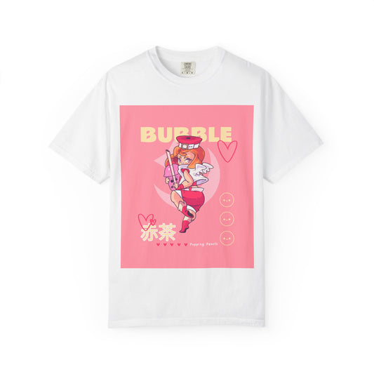 Bubble Tea Girl Anime T-Shirt — Kawaii Pink Graphic Tee