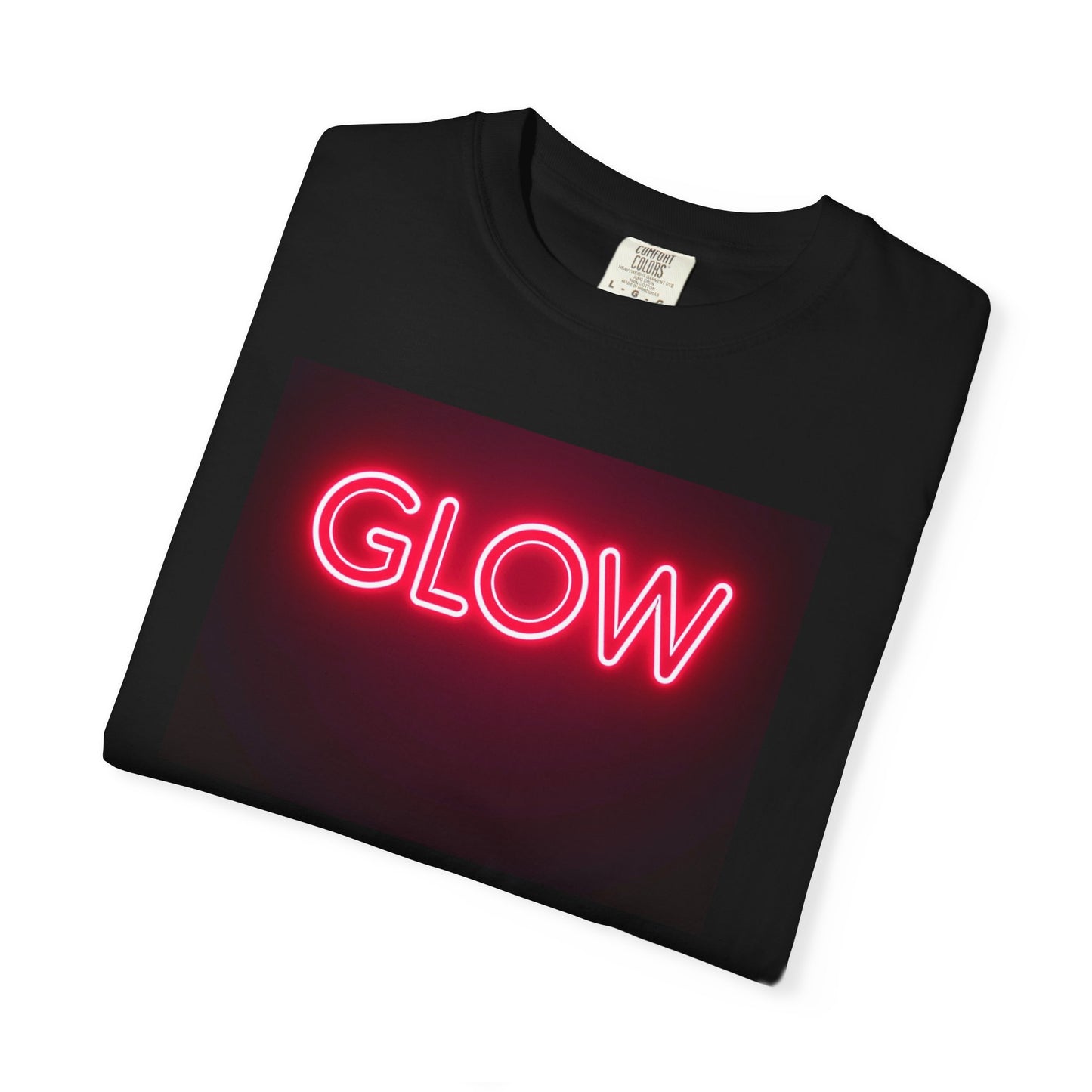 Neon Glow Graphic T‑Shirt — Pink LED Sign Design