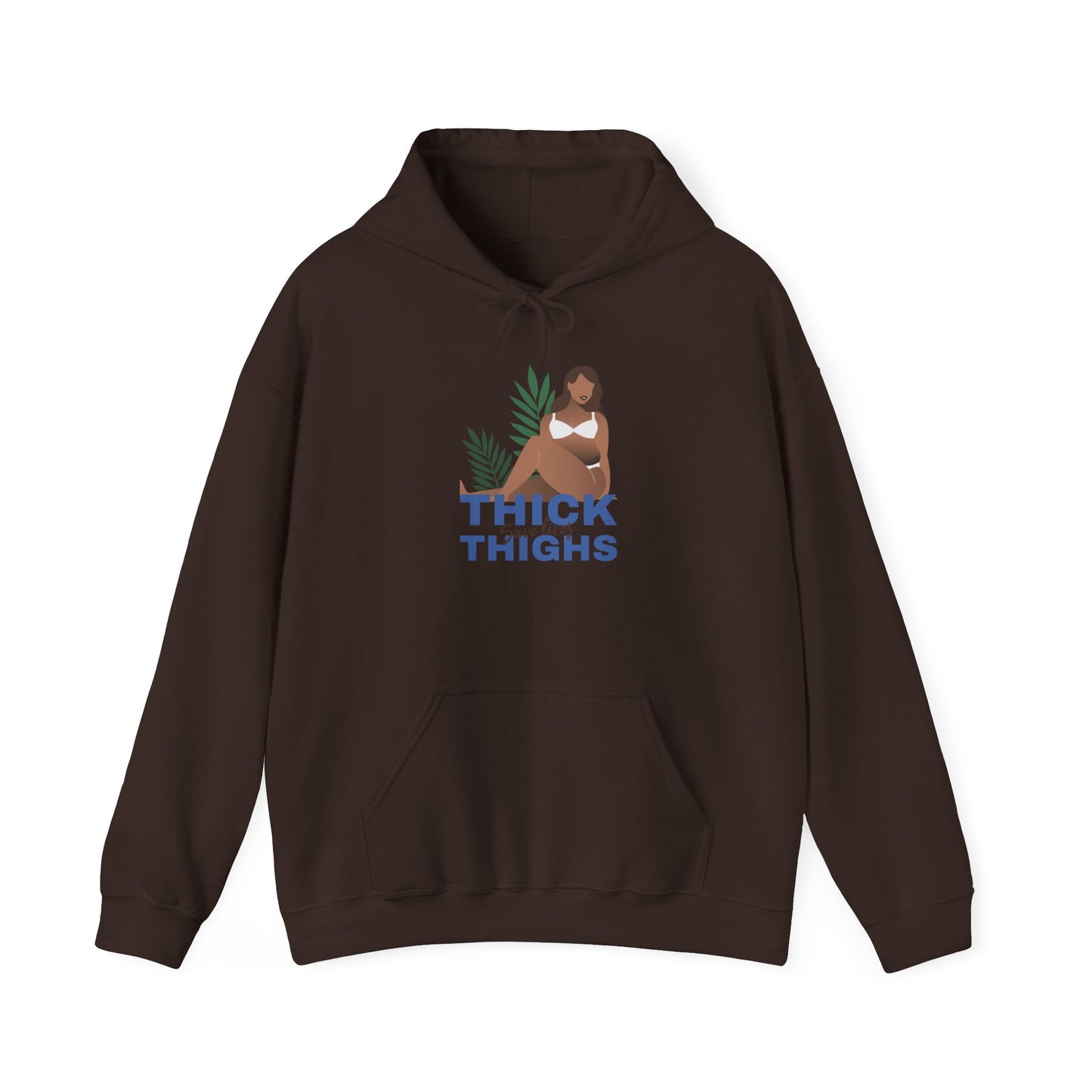 Thick Thighs Hoodie — Curvy Woman Graphic Pullover