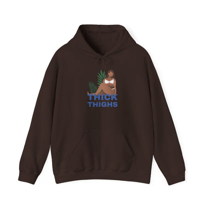 Thick Thighs Hoodie — Curvy Woman Graphic Pullover