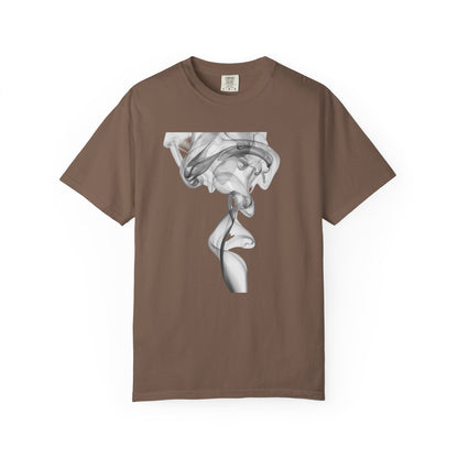 Smoke Art T-Shirt — Minimal Monochrome Smoke Print Tee