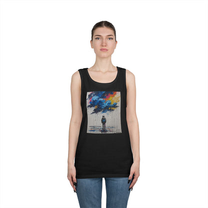 Artistic Unisex Heavy Cotton Tank Top - Inspirational Wall Art, Unique Graphic Tee, Summer Fashion, Gift for Art Lovers, Casual Wear
