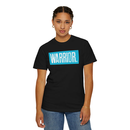 Warrior Graphic T-Shirt — Bold Blue Box Logo Tee