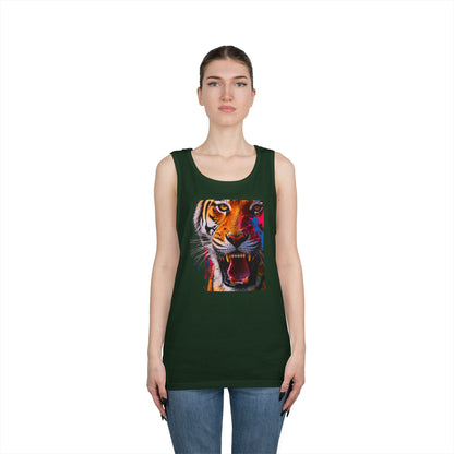 Bold Tiger Graphic Unisex Tank Top, Summer Attire, Animal Lover Gift, Fitness Shirt, Inspirational Apparel, Birthday Present