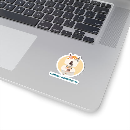 Llamaste Motherfucker Kiss-Cut Sticker — Cute Llama Yoga Design for Laptops & Water Bottles